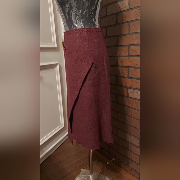 Goth Grunge Wool Blend Skirt Large Asymmetrical Wrap Moody 90s - Picture 4 of 11